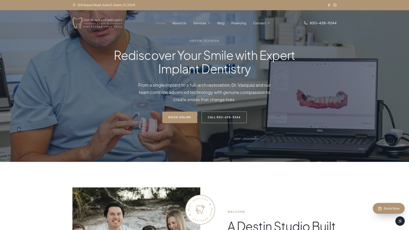 Destin Implant & Smile Studio website built by DIELA